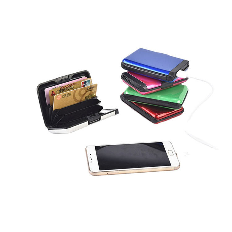 Wallet fitehirizana karatra aluminium Power Bank